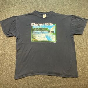 Eagle Niagara Falls T Shirt 2XL XXL Mens Blue Vintage 1999 Souvenir Graphic Tee